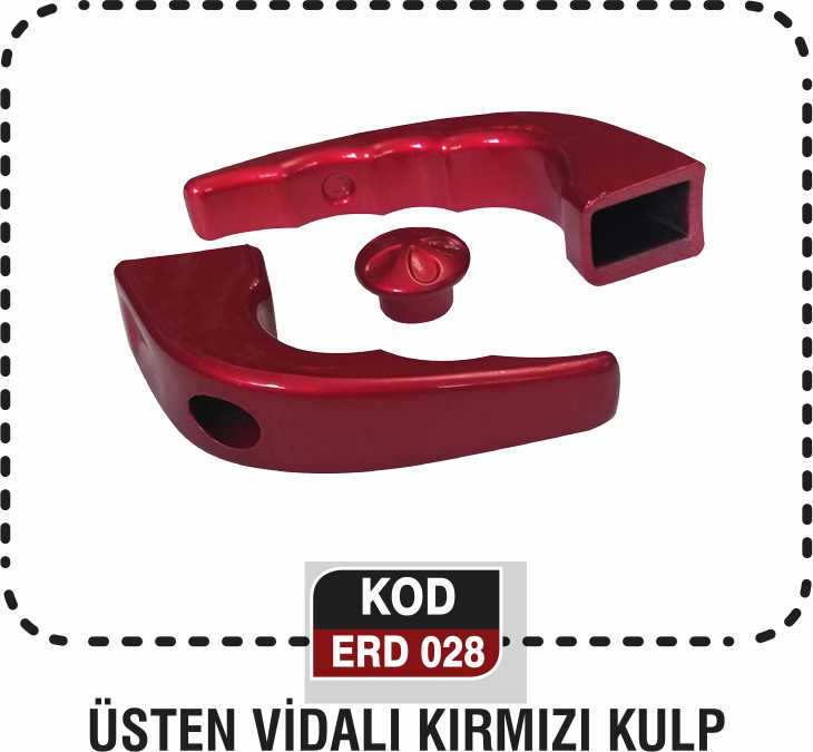 ÜSTEN VİDALI KIRMIZI KULP ERD 028